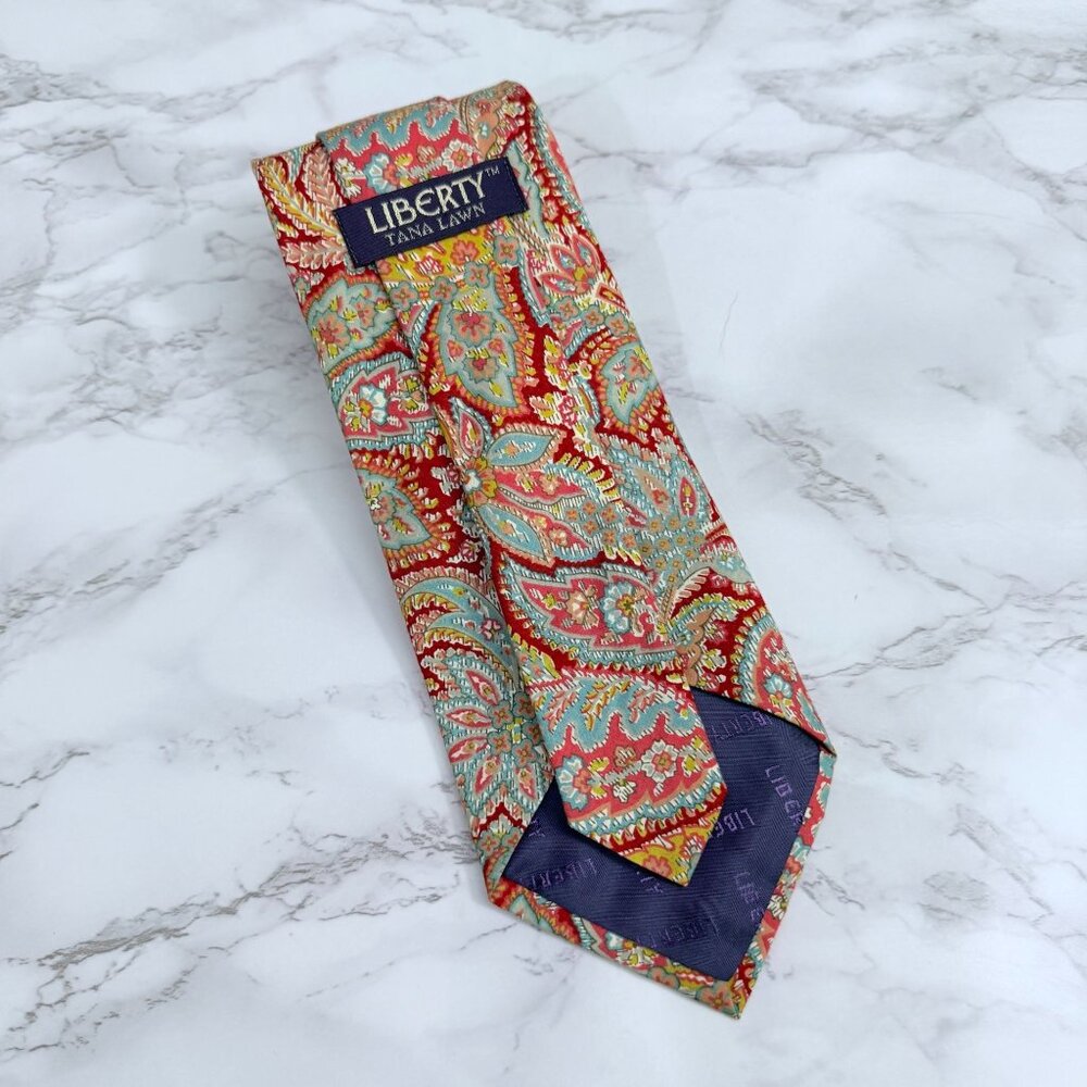 Liberty Tana Lawn Made In England Floral Paisley Tie Cotton Necktie Men's London
